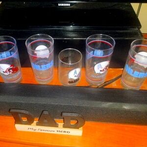 Houston oilers glasses each prices @ 45.00 small $30